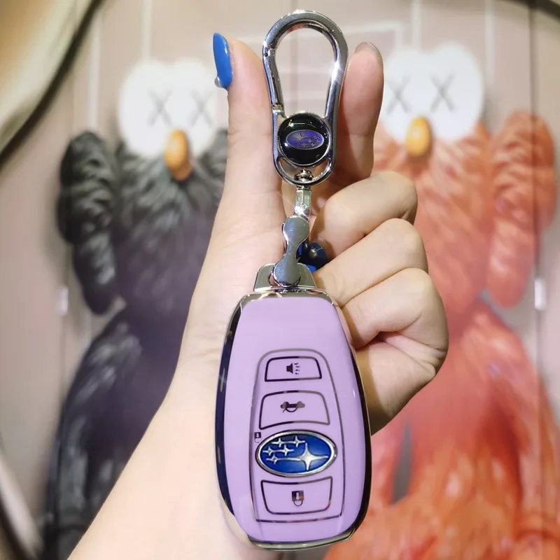 غطاء مفتاح راقي لمفاتيح سوبارو مناسبة لسوبارو XV فورستر Outback الأسد سيارة شل مشبك نماذج الرجال والنساء