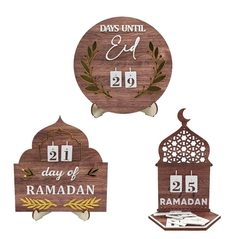 

EidMubarak Ramadans Countdown Calendar Ornament Crafts Acrylic Stand for Festival Party Decoration