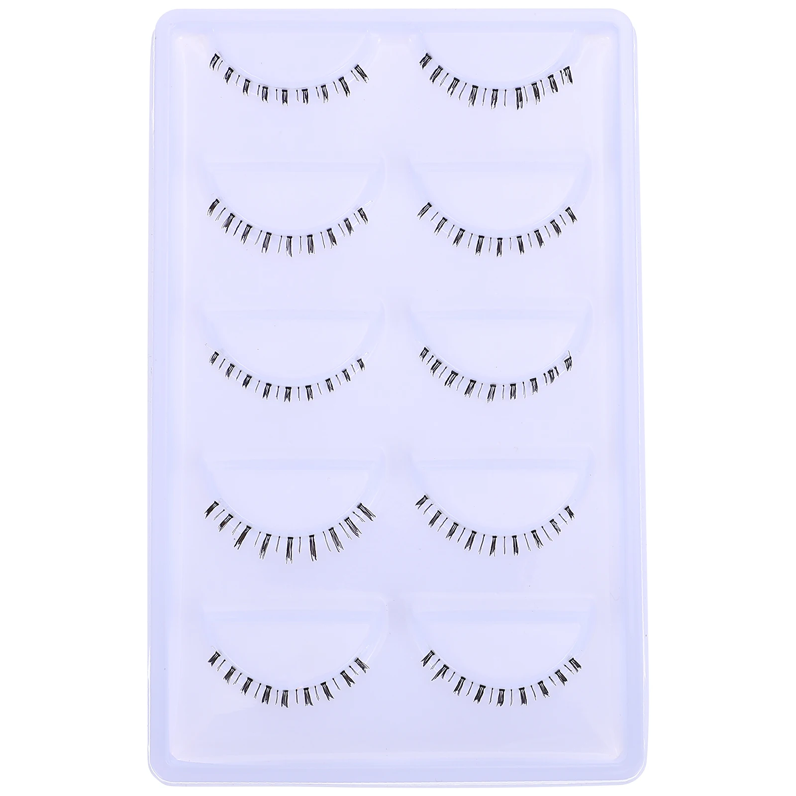 10 คู่ขนตาปลอมธรรมชาติด้านล่างขนตาโปร่งใสสั้นเส้นใยประดิษฐ์ Extensions ปลอดภัยผิว