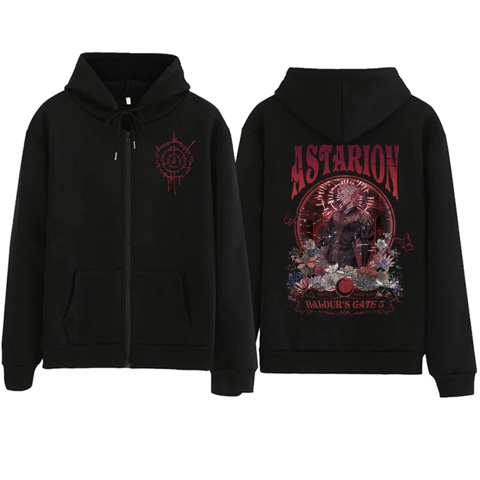 Astarion Hoodie Baldurs Gate 3 Astarion Hoodie Astarion Merchvideo Game Zipper Coat Sweatshirt Unisex Top