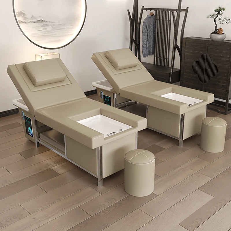 Mobile Massage Chair for Beauty Salon, Spa Hair Bed, Shampoo Backwash, Basin Stand, Chair Styling, Table Water Wash