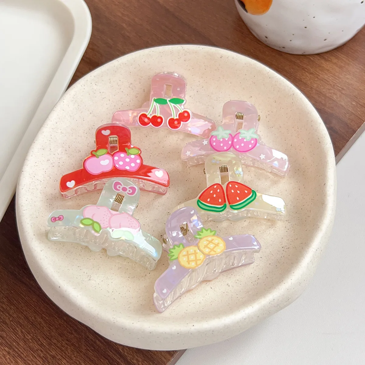 Neue süße Erdbeere Ananas Obst Serie Clip Kinder Haarnadel Haarschmuck ein Wort Acryl Blumen Haarnadel