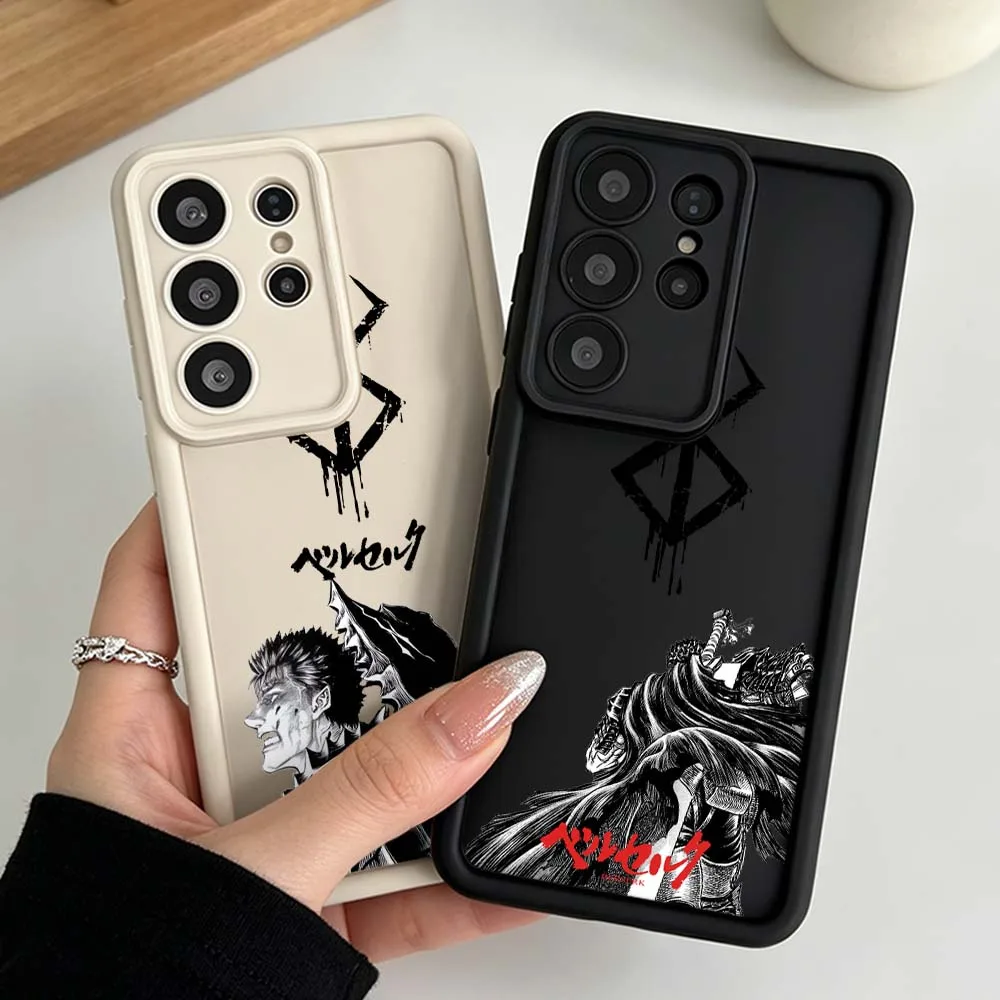 Anime B-Berserk Pattern Silicone Case For Samsung Galaxy S26 S25 S24 S23 S22 S21 S20 Ultra Plus FE Eye Ladder Phone Case