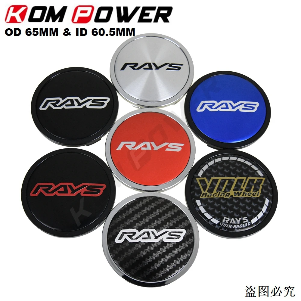 4PCS OD 65MM / ID 60MM Wheel Hub Cap RAYS VOLK Logo Sport Rim Cover Wheel Center Cap