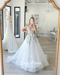 Lucy Customized Womens Dresses Gowns Women's Wedding Dress Flower Decoration Dresses vestidos de novia свадебное платье