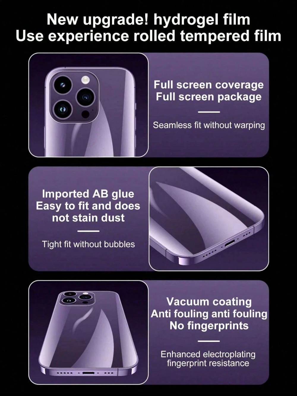 NNBILI 5-2Pcs Zurück Hydrogel Film Für iPhone 16 15 Pro Max Plus 13 14 12 11 XS XR Soft Clear Screen Protector Telefon Zubehör – Detail 2