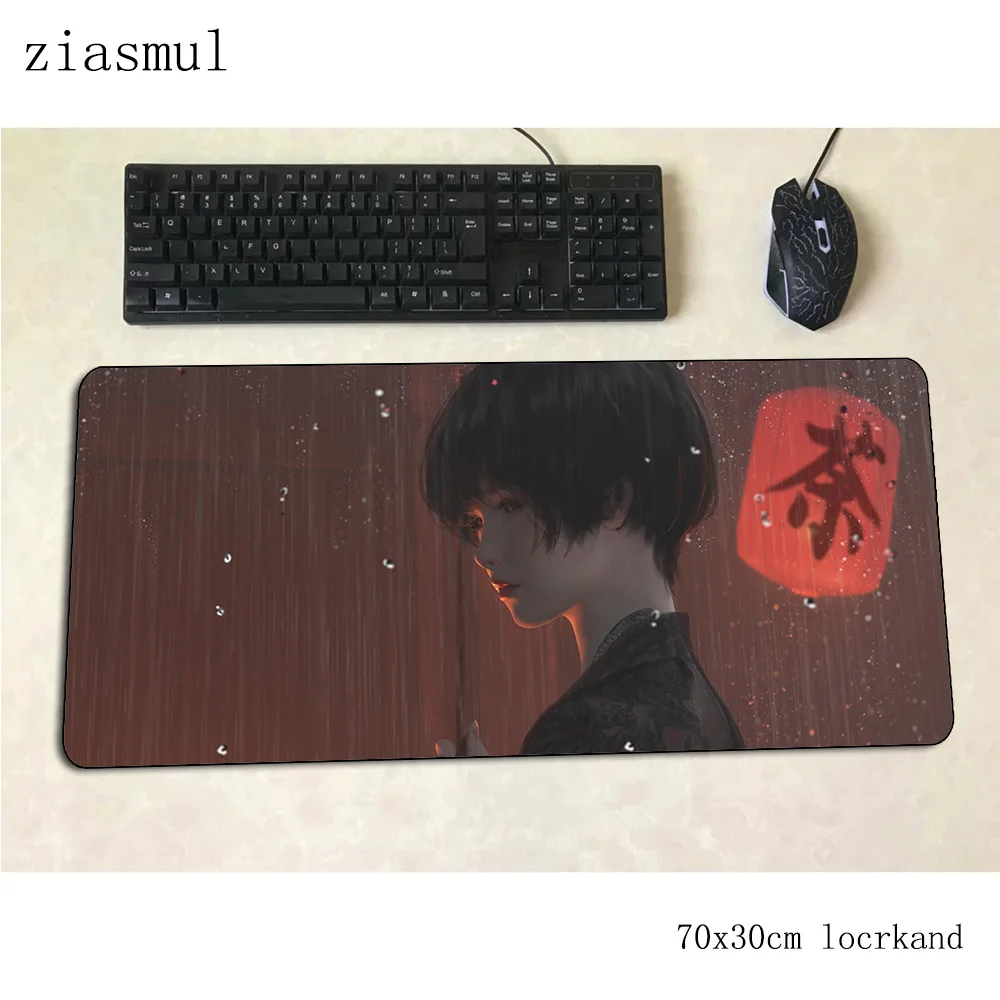 Anime Rain Mousepad Mat Locked Edge Gaming Mouse Pad Gamer Keyboard Accessories Pc Gamer Xxs Cheap Gaming Laptop Deskmat