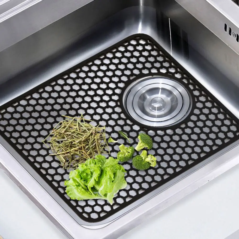

Multifunctional Heat Insulation Kitchen Sink Mat Silicone Hollow Drain Pad Foldbale Anti-scratch Countertop Mat Desktop