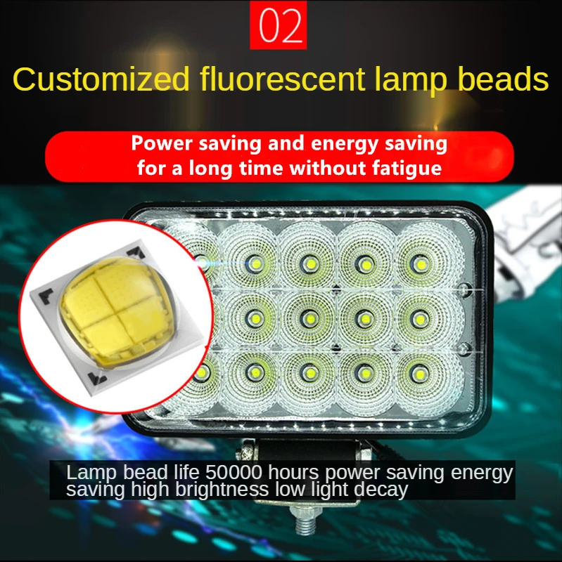 12-60V Led Work Light Bar For Truck Tractor SUV OFF-ROAD 4x4 Car Headlight Flood Bar Reversing Light Fog Light Work Lamp 1Pc