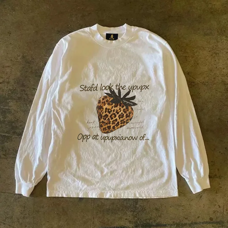 Long Sleeve T-Shirt 310 Pure Cotton Double Thread Women's Style Three Needle Charitable Fundraising Upward Hero American Couple