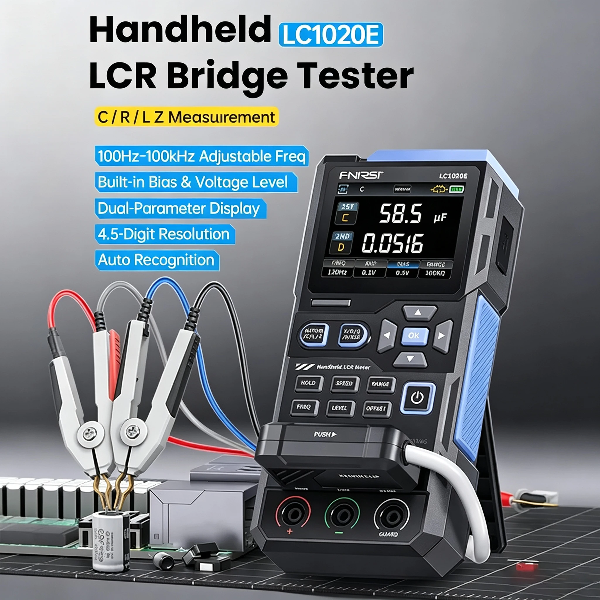 Digital LCR Bridge Meter LC1020E Portable ESR Tester Inductance Capacitance Resistance Electronic Repair Circuit Measuring Tool