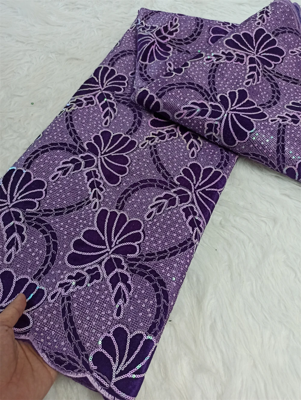 

Latest 2025 African Nigerian Tulle Lace Fabric Guipure Embroidery Sequins High Quality for Sewing Dresses 5Yards JH0076