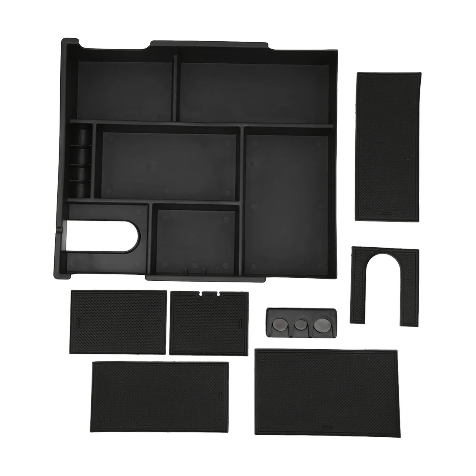 Center Console Storage Box Armrest Storage Holder Removable  Case Practical  ABS with Antislip Rubber Liners for Car