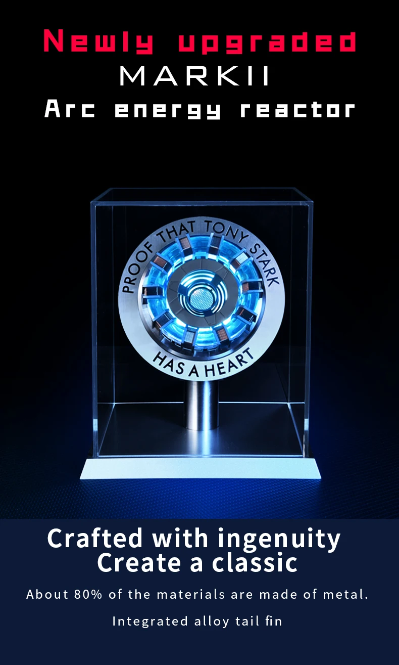 Cosplay Arc Reactor Herzförmige LED-Licht-Brustlampe MK1, MK2 als Geschenk für die Dekoration des Spielzimmers oder des Schreibtisches – Detail 3