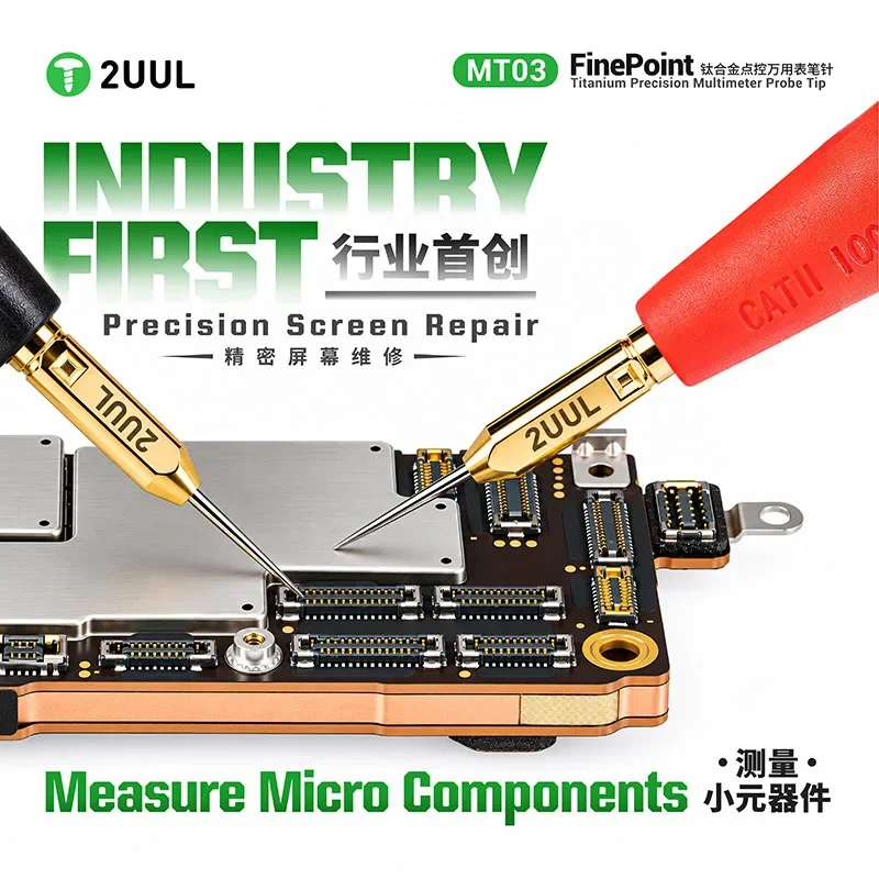 2UUL MT03 FinePoint Titanium Precision Multimeter Probe Tip for Phone SMD PCB Testing Repair Test Needle