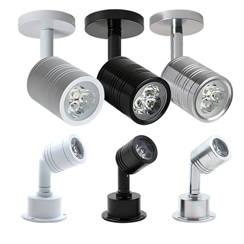 

Светодиодные прожекторы с регулируемой яркостью 1 Вт, 3 Вт, 5 Вт, мини-потолочные светильники, лампы поверхностного монтажа для шкафа, витрины, AC110V 220V