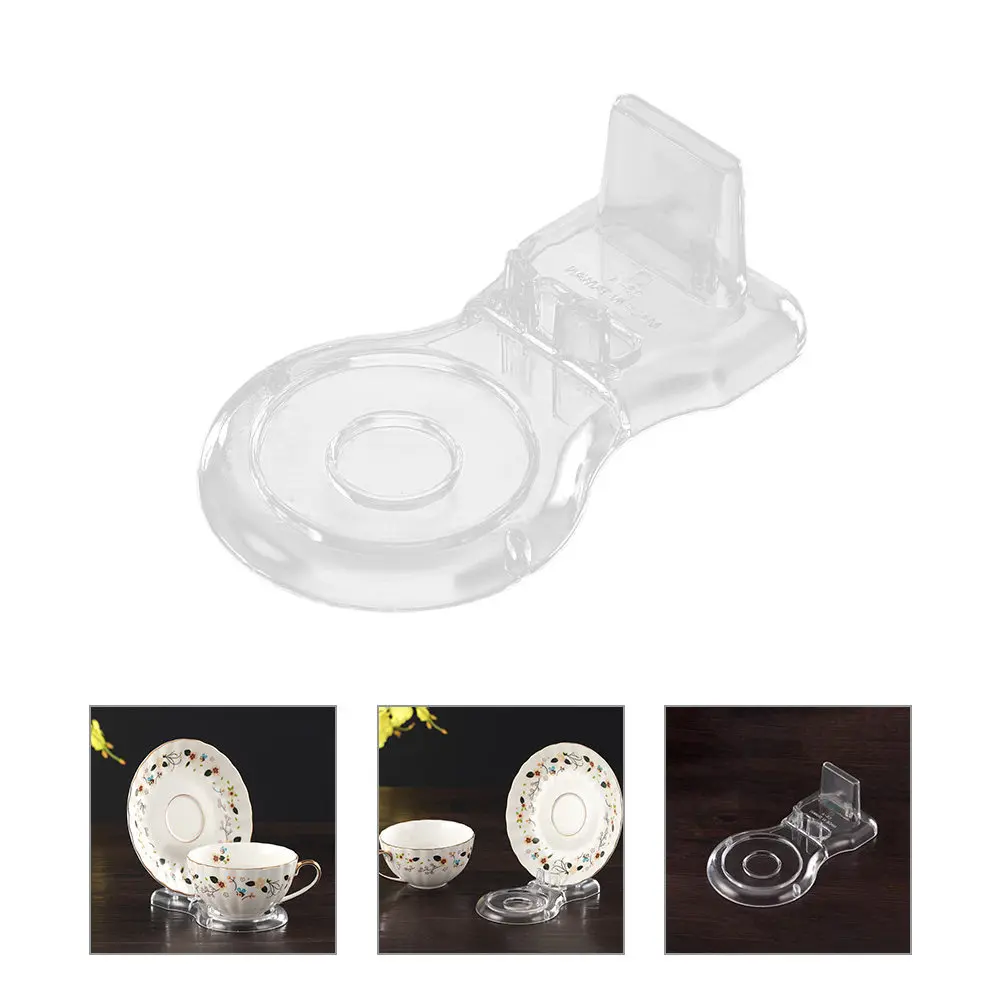 

Acrylic Display Stand for Round Plates Ceramic Cups Photos Artwork Collector Plates Dish Easel Holder Small Space Saving