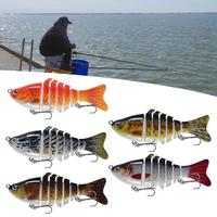 3/5Pcs 10CM/15.5G Multi-Jointed Fishing Lure with Hooks Realistic 7-Section Swimbait Plastic Artificial Bait Fishing Accessories