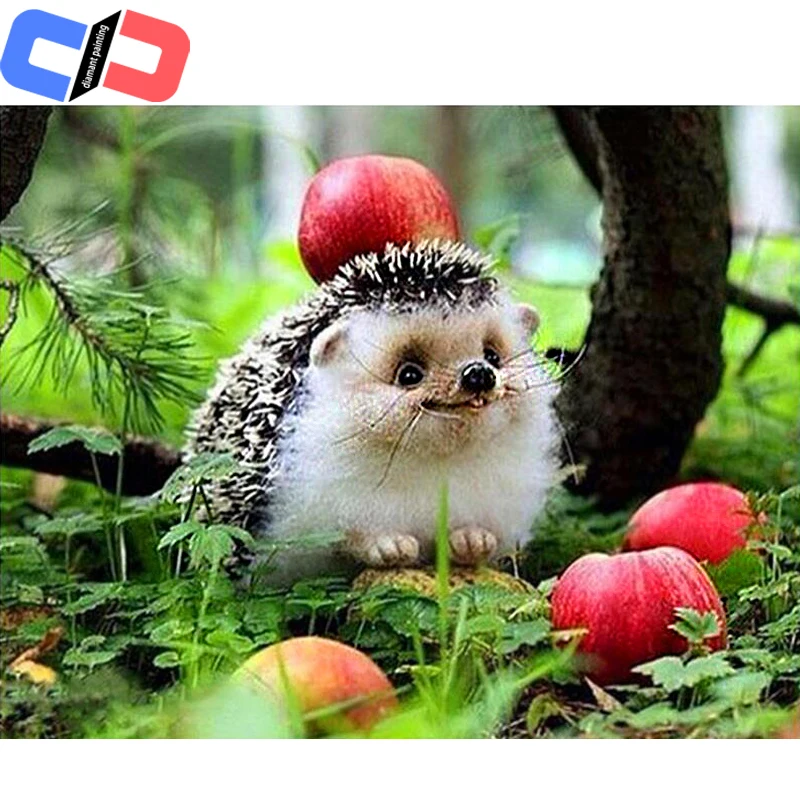 DIY Diamond Embroidery Forest Hedgehog Mushroom Basket Diamond Painting Cross Stitch square Drill Mosaic Decoration