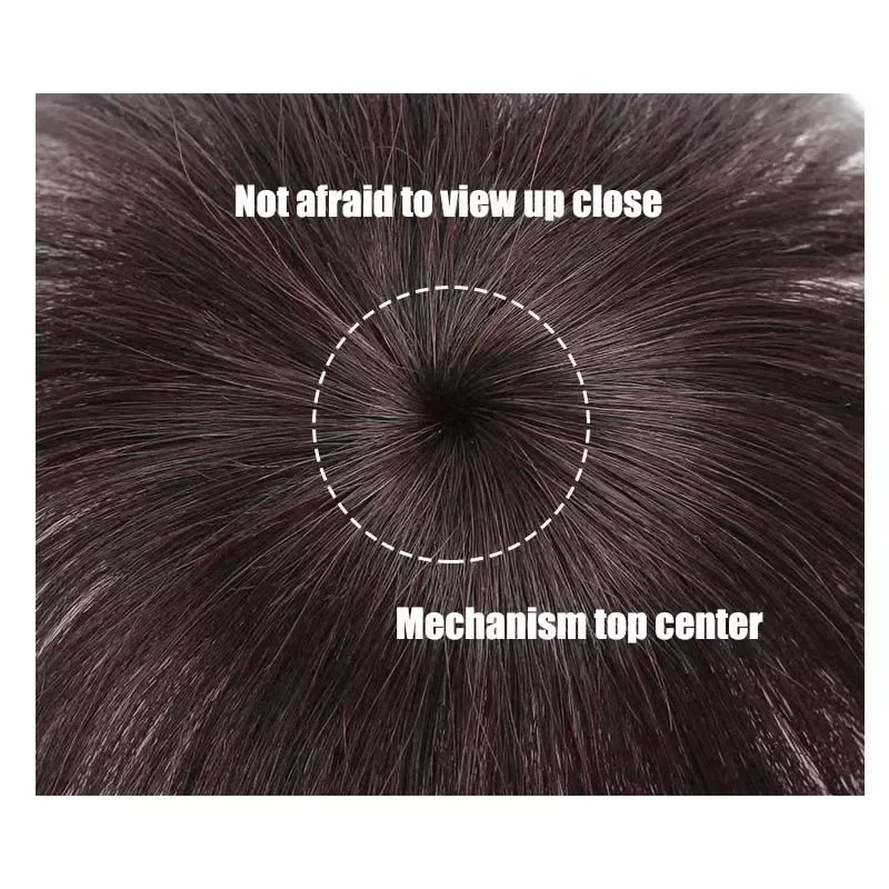 9x9Cm Straight Human Hair Women Hair Piece For Women Quickly Increase Hair Volume Cover Gray Hair Dark Brown/Natural Color