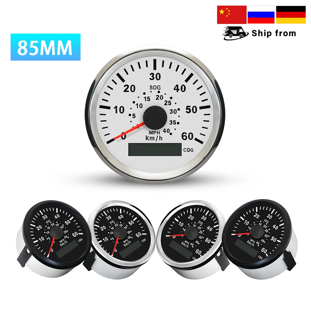 

Водонепроницаемый GPS-спидометр 85 мм 0-35MPH 0-80MPH 0-60kmh 0-120KM/H с красной подсветкой и GPS-антенной для автомобиля RV, лодки, внедорожника 9-32V