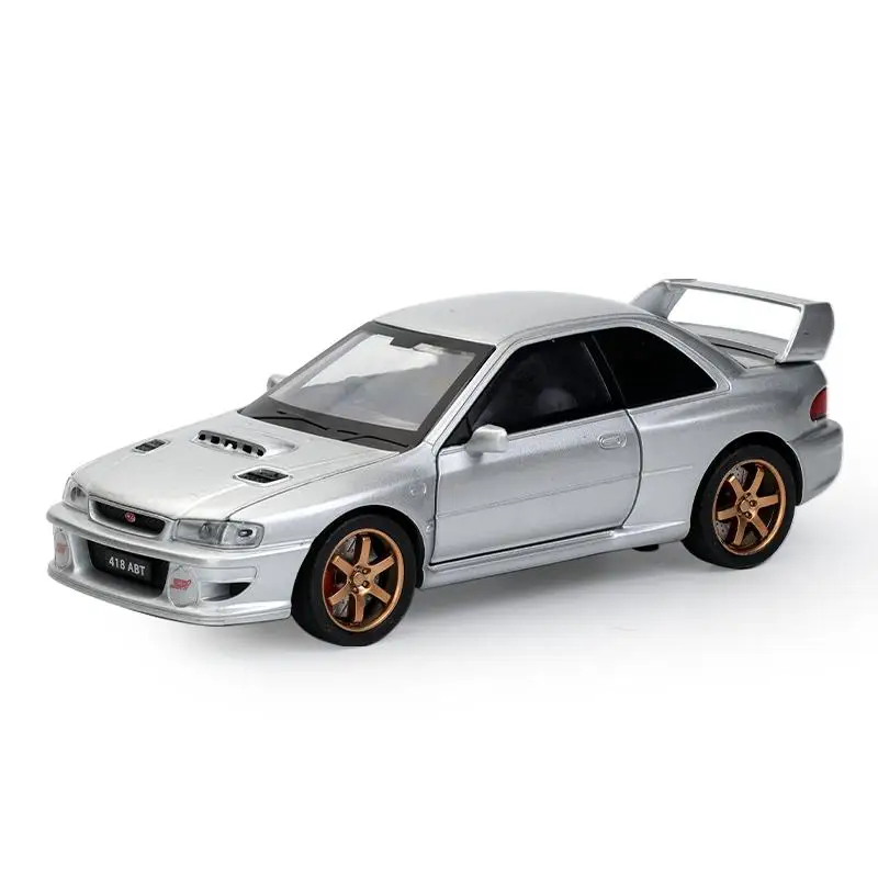 1:32 JDM Subaru Impreza STI WRX Modello in lega Auto giocattolo Fonde sotto pressione Colata di metallo Suono e luce Auto Giocattoli per bambini Veicolo