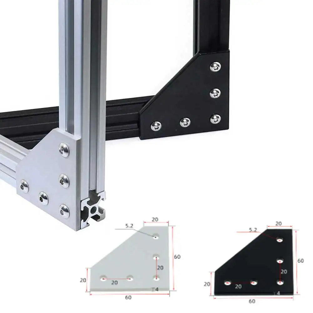 Joint Board Plate Corner Angle Bracket Connection Joint Strip 90 Degree 5 Hole For 2020 Furniture Hardware