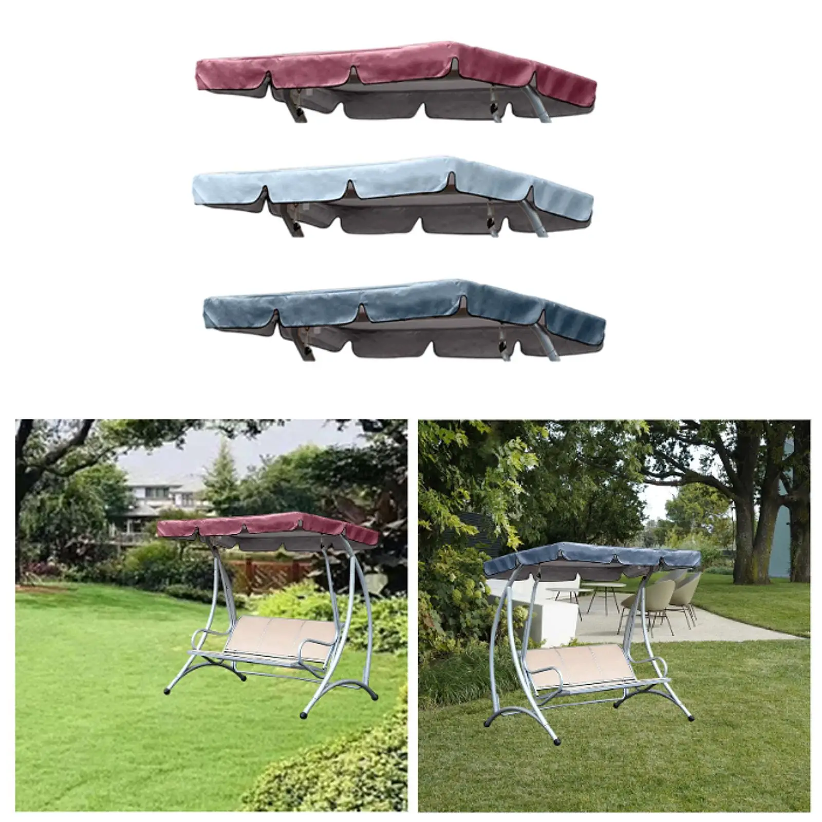 مظلة بديلة للأرجوحة الخارجية، غطاء علوي قوي مقاوم للماء ومقاوم للرياح لساحة الحديقة في الفناء الخلفي