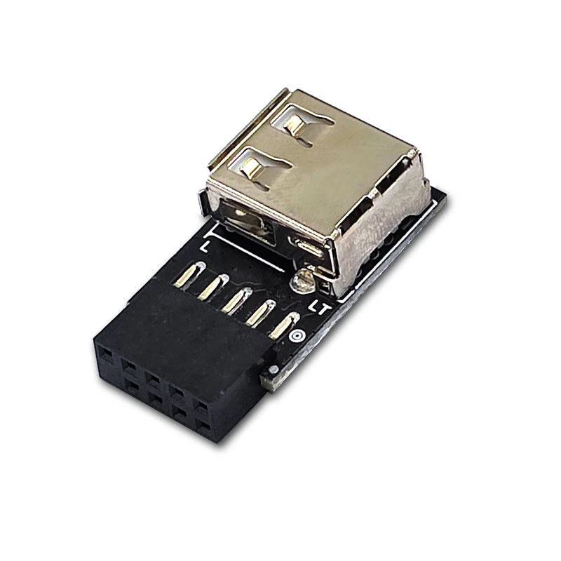 USB 2.0 Motherboard Header 9pin Motherboard to USB Adapter Connector USB2.0 A 9 Pin Female Converter for Wireless Mouse Receiver