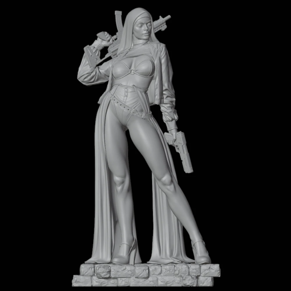 Belle Nun 3d Printed Model 1/24/18/16/12 Resin Unpainted Figure Model Kit NSFW Miniature Garage Gk Kits Unassembled Diy Tos