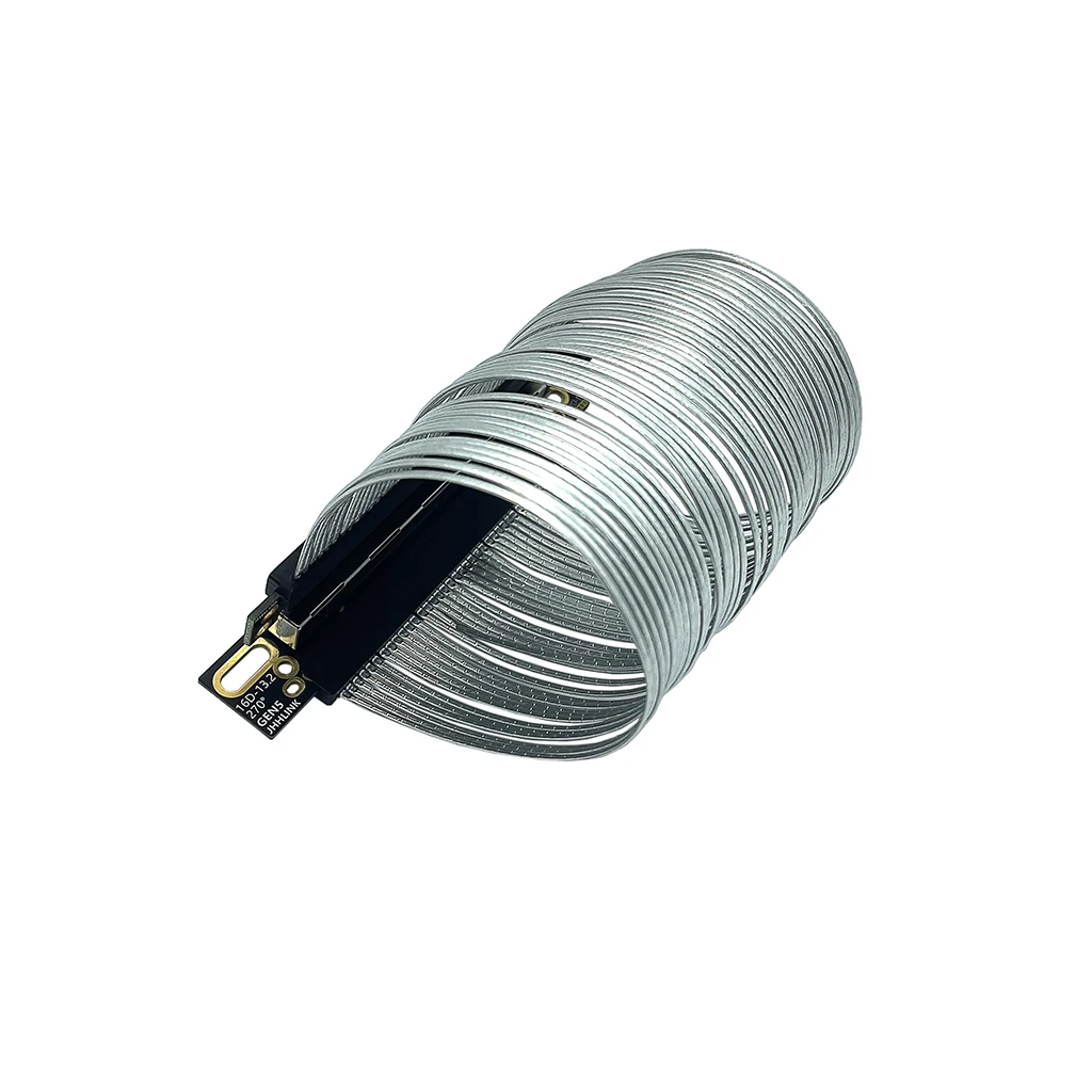 كابل تمديد بطاقة الرسومات PCI-E 5.0 X16 كابل مطلي بالفضة GEN5 64GB\S 270 °   كابل تمديد وحدة معالجة الرسومات لهيكل 217e NZXT H1