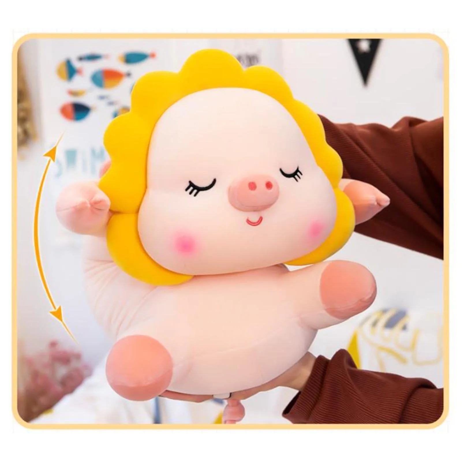 해바라기 돼지 플러시 장난감 만화 돼지 인형 플러시 동물 인형 봉제 장난감 플러시 베개 생일 선물 홈 장식