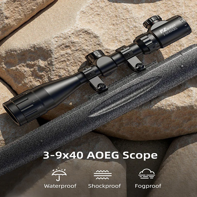 

3-9x40 AO Scope - Dual Illuminated Reticle 22 Scope for Hunting - 1 Inch Tube Long Range SFP Scopes with 20mm Scope Rings
