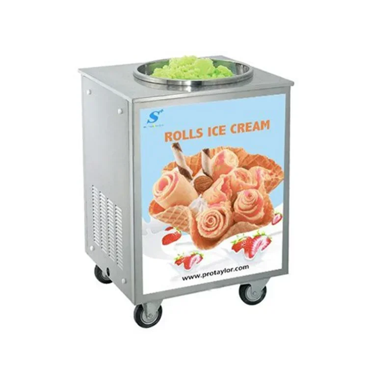 Promotional Stainless Steel Square Pan Commercial Roll Fried Ice Cream Machine