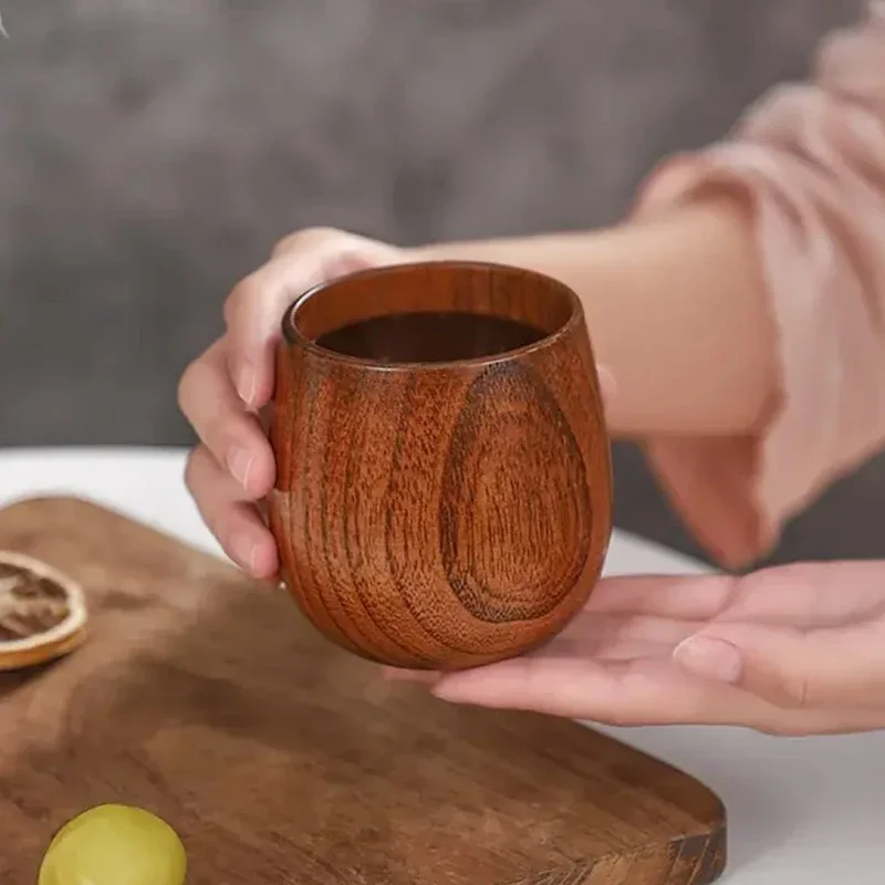 Wooden Mugs Japanese Style Vintage Teacup Handmade Natural Wood Coffee Espresso Cups Sour Jujube Cup for Kitchen Teaware