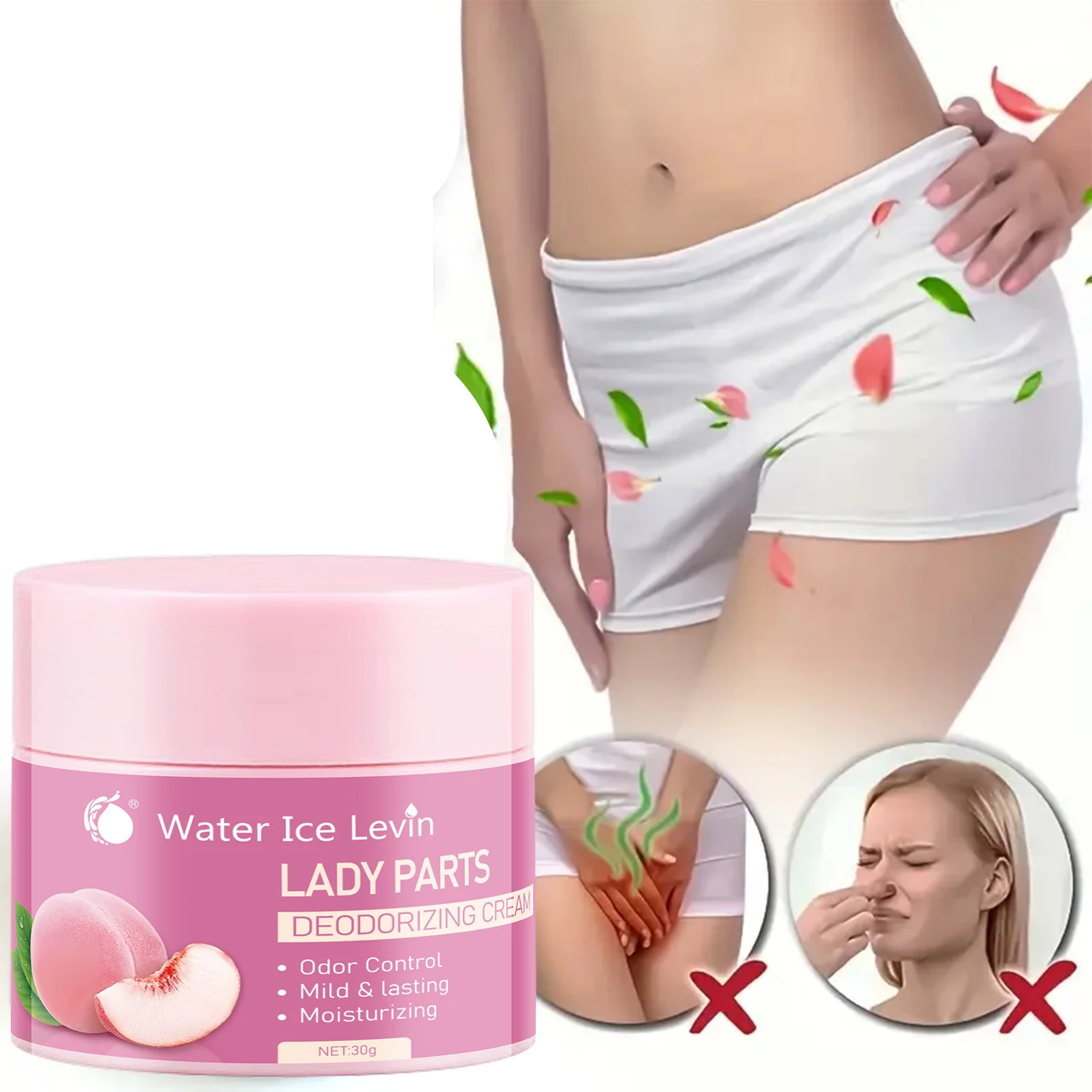 Crema Desodorante Íntima para Partes Íntimas Control de Olores Hidratante Suave y Duradera Cuidado Femenino 30g