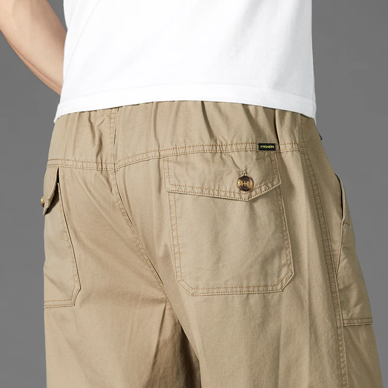 IPPOLICH Primavera Nuovi Pantaloni Cargo Casual Pantaloni Cargo Lunghi da Uomo Allentati di Grandi Dimensioni Pantaloni Casual da Strada per Esterni di Colore Solido da Uomo Estivo