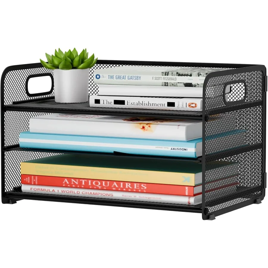 

3-х уровневый бумажный лоток для писем, органайзер для стола, сетчатая папка для файлов, органайзер для документов с ручкой для домашнего офиса, настольный переменный ток