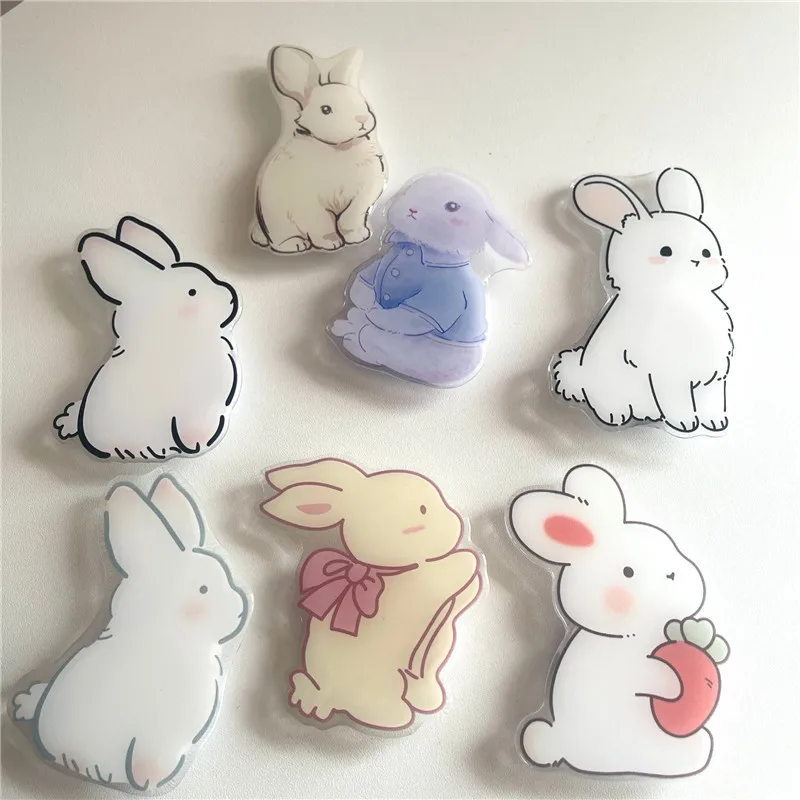 Cute Rabbit Cartoon Expandable Mobile Phone Holder INS Korean Foldable Grip Tok Socket Finger Ring Bracket Accessories