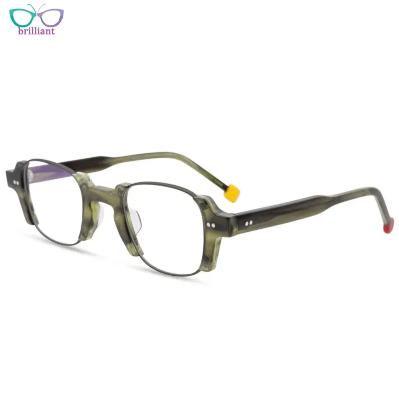 Fashion Luxury Brand Men Women Color Blocked Irregular Eyeglass Frames Hip-hop Trendy Retro Myopia Optical Prescription Glasses