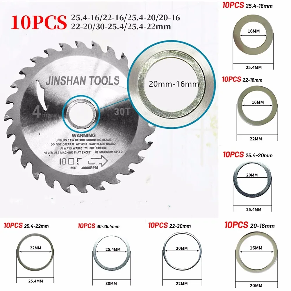 10pc Saw Cutting Washer Inner Hole Adapter Ring Blade Aperture Change Washer Angle Grinder Accessories Power Tool Accessories