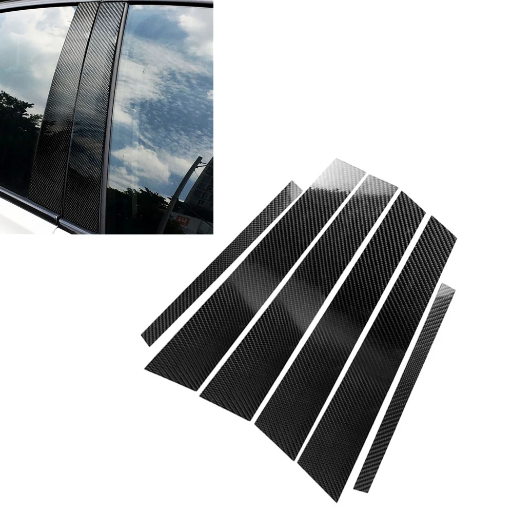 Carbon Fiber Car Window B pillars Molding Trim For BMW 3 series E46 1998-2005