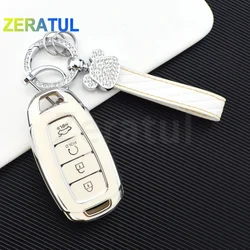 3/4/5 Button TPU Car Key Case Cover Keychain For Hyundai KONA Encino Solaris Azera Grandeur Ig Accent i30 Ix35 Santa Fe Palisade