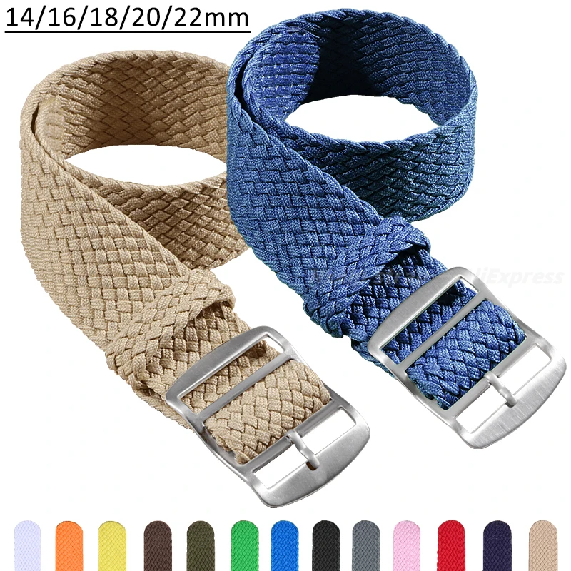 14mm 16mm 18mm 20mm 22mm Nylon Woven Watch Strap for Omega for Swatch Watchband Men Women Canvas Bracelet for Perlon Wristband