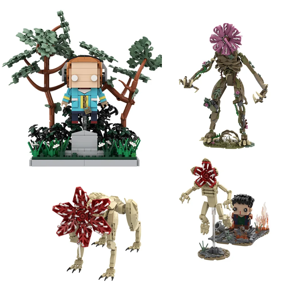 

MOC Demogorgon Model Building Block Horror Ogre Long Tongue Monster Assembly Brick Toy Halloween Gifts