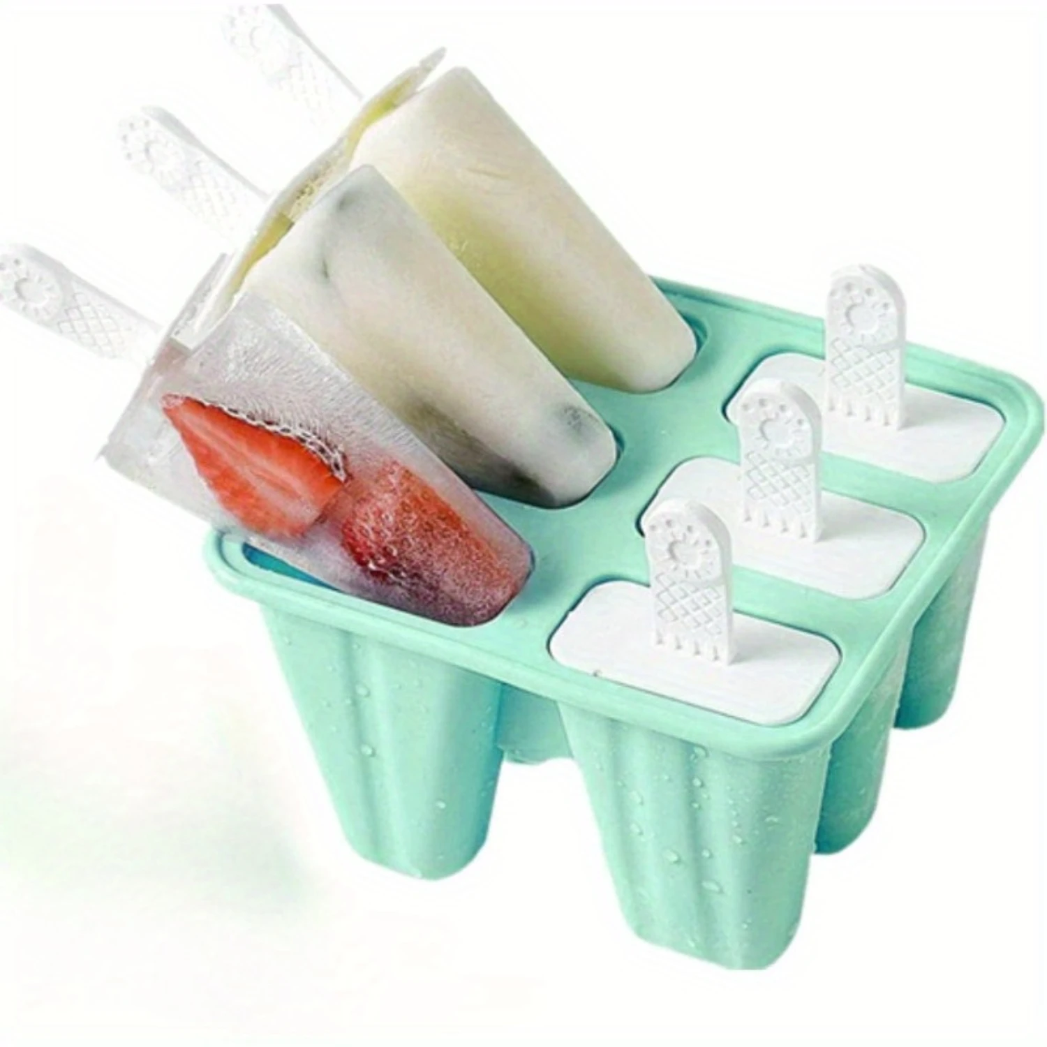 

BPA-Free Plastic Popsicle Molds Set - Reusable Silicone Ice Maker with Easy Release - Durable Kitchen Gadget for Homemade Trea