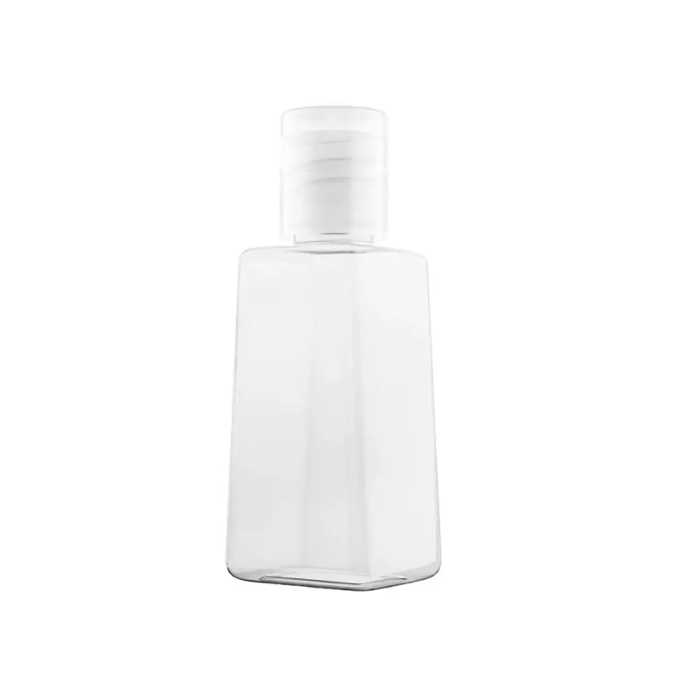 10Pcs New Trapezoidal Hand Sanitizer Bottles With Filp Cap Transparent Reffillable Bottle Plastic 30/60ml Dispenser Container