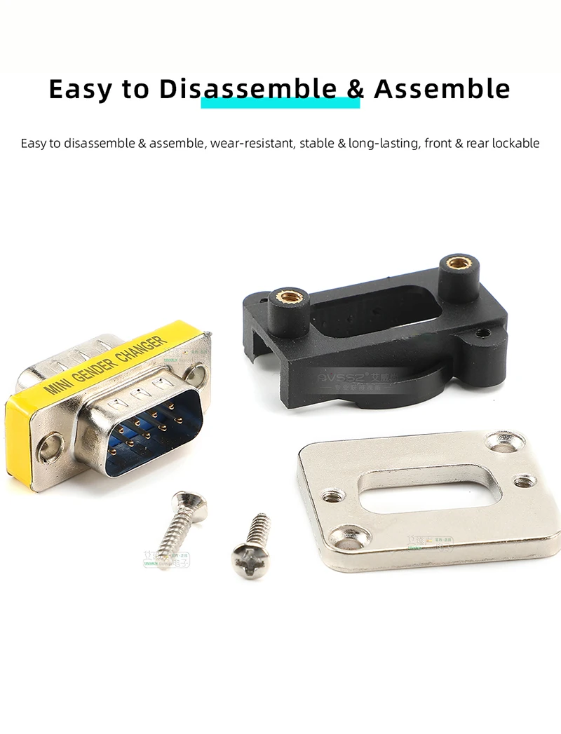 Typ D DB9/15 RS232 Serieller Port Männlich Weiblich Modularer Docking-Buchsenstecker Audio/Video 86 Panelmontage 9/15 Pin VGA-Datenbuchse – Detail 3