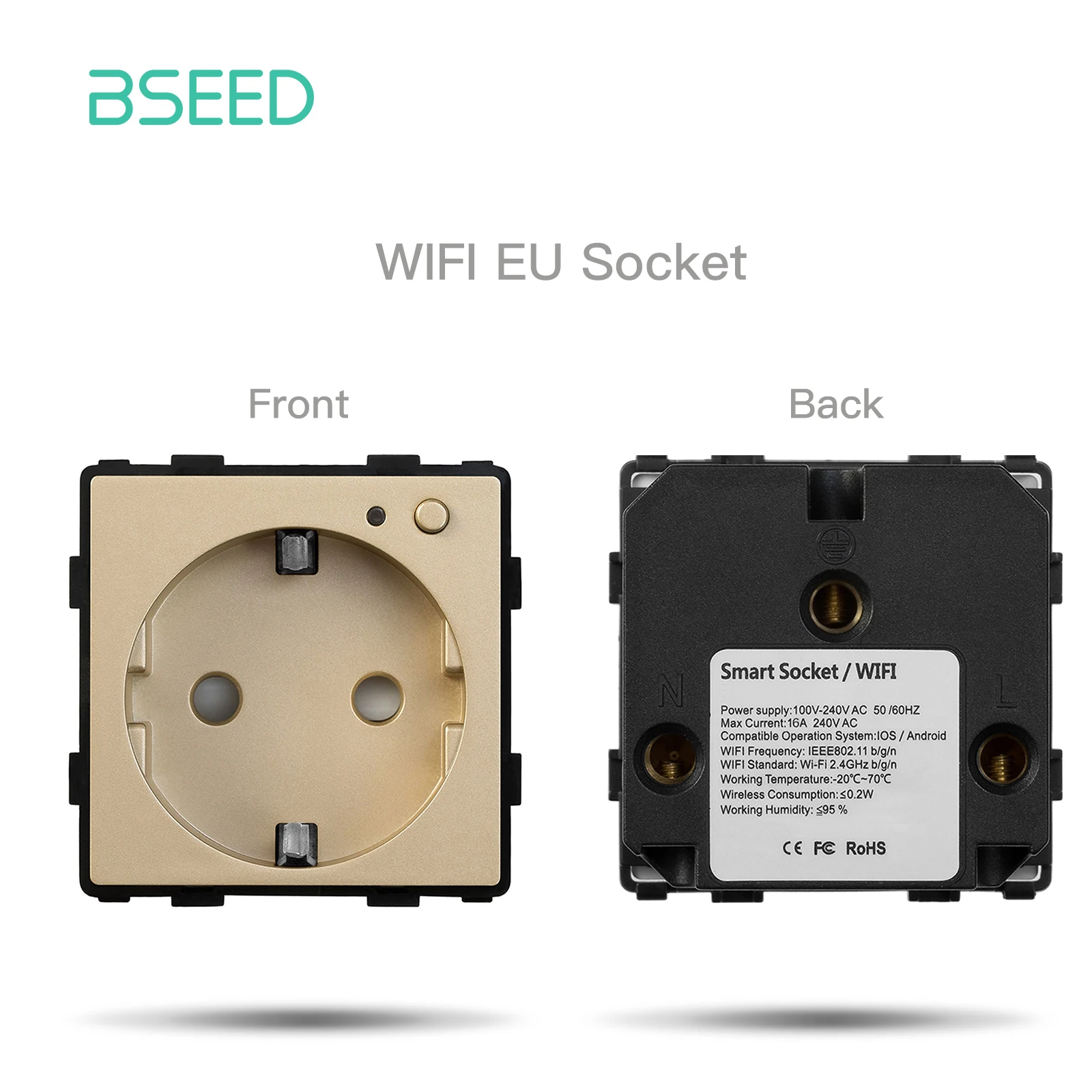 BSEED EU Stanndard Wifi Stopcontacten Power Monitor Outlets Tuya Smart Life Alexa App Controle Timing Functie DIY Onderdelen