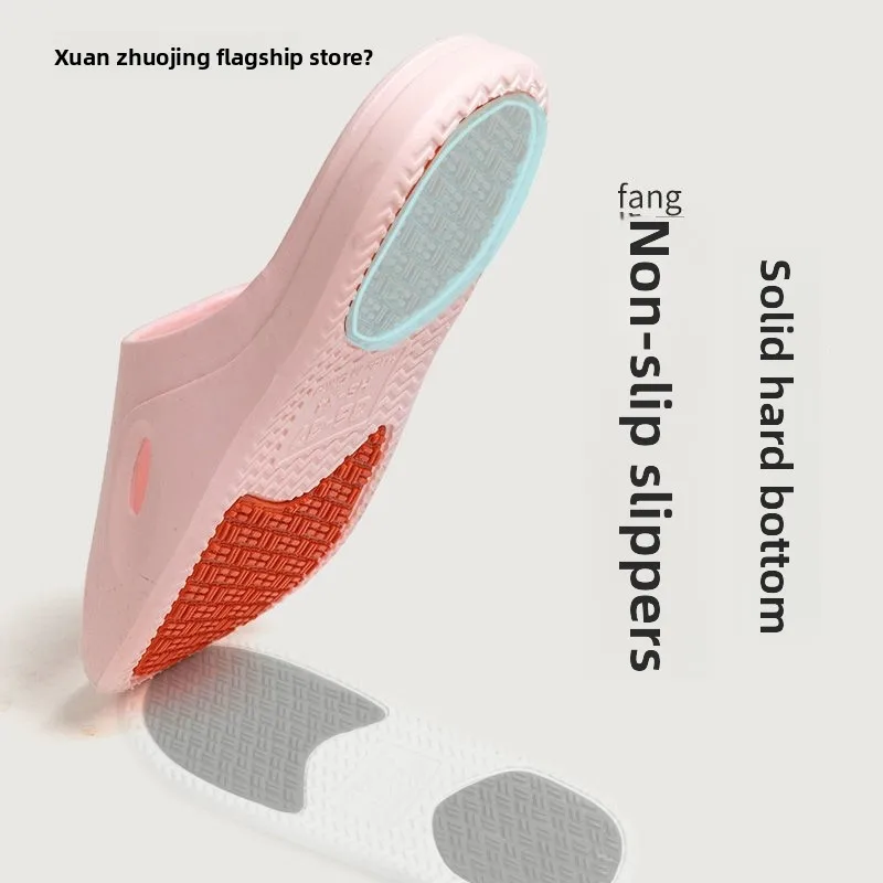 

Comfortable Hard Bottom Slip-On Summer Slippers Breathable Lightweight Flat Bottom Bath Slippers for Home And Outdoor Use